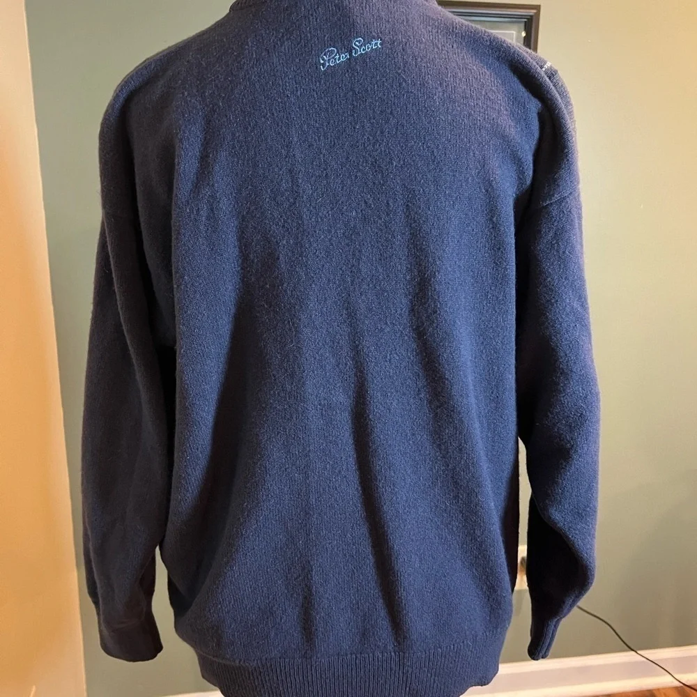 Peter Scott Men's Plaid Crewneck Wool Blend Ballybunion Golf Club M
